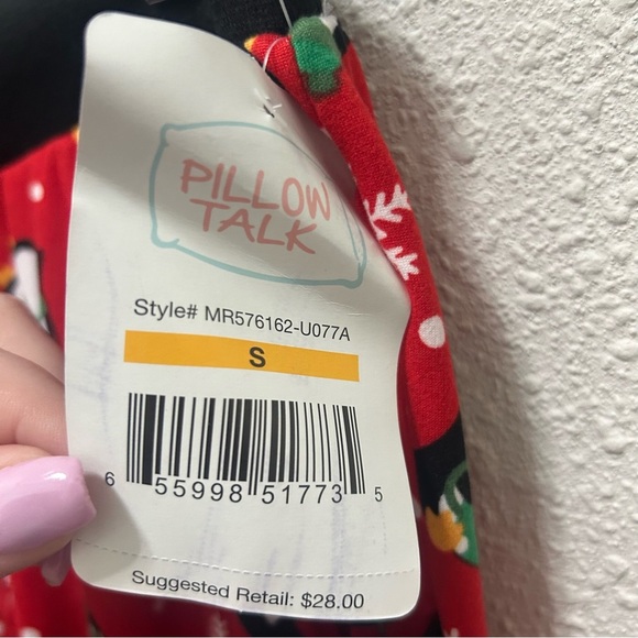 Pillow Talk Christmas Penguin Print Pajama Joggers NWT Small - Picture 2 of 4